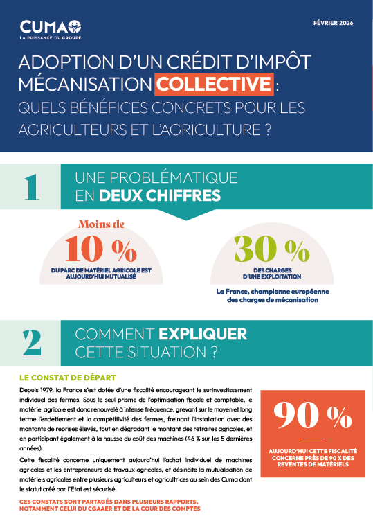 Crédit d'impôt mécanisation Cuma