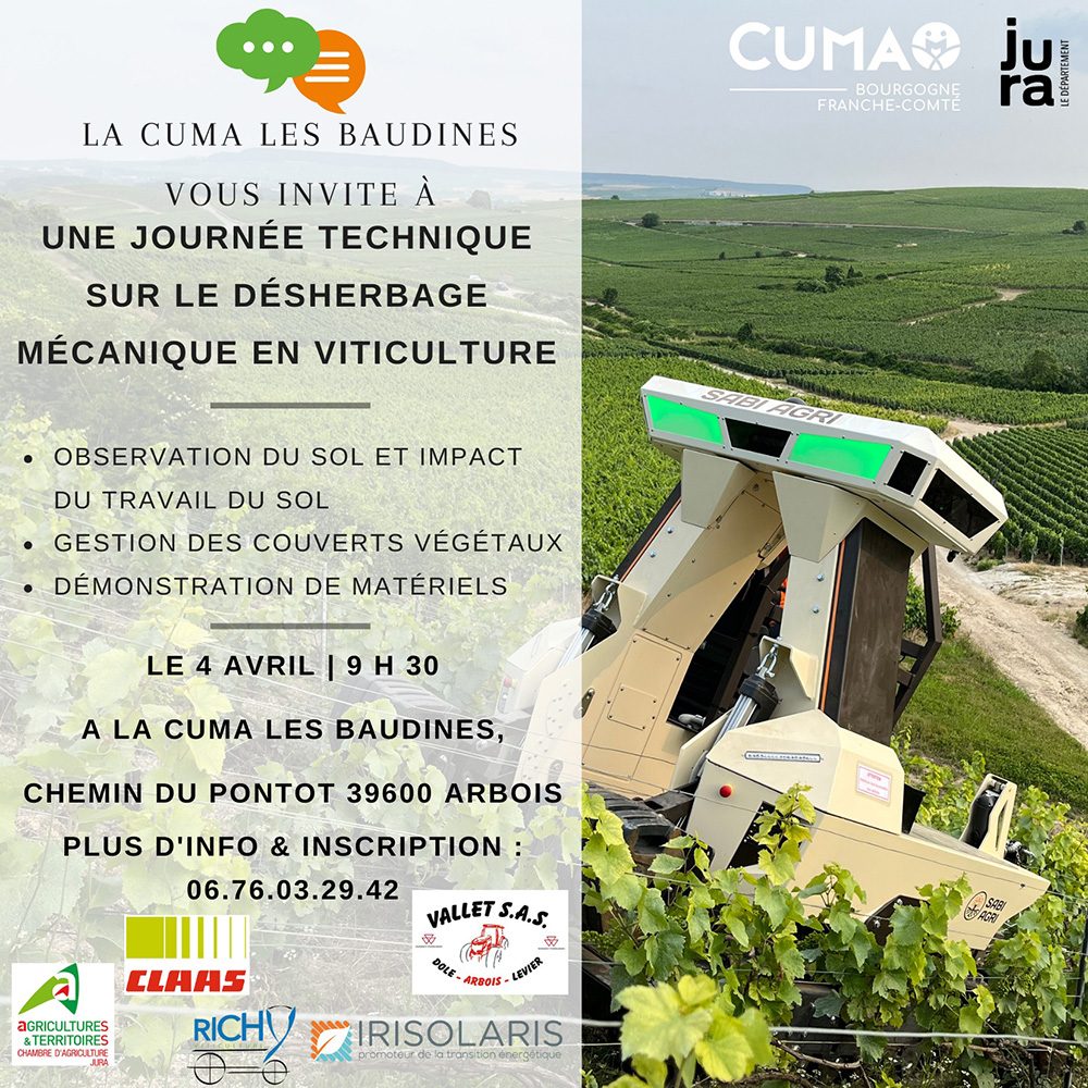 Journée technique sur le désherbage mécanique en viticulture